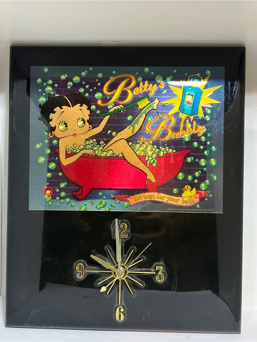 Vintage Betty Boop Betty's Bubbly Wall Clock Art - Black & Red